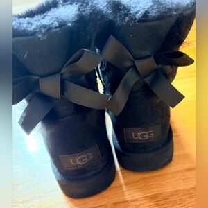 UGG Black Boots with Bow Accent Size 6